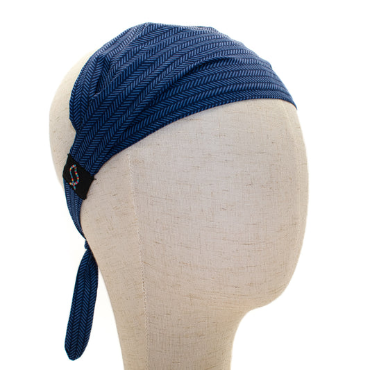 Blue Chevron Headband