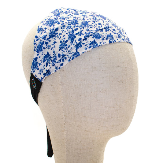 Blue and White Floral Headband
