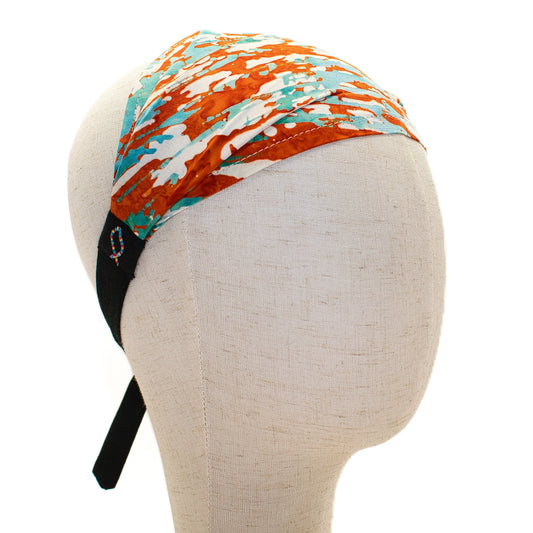 Orange and Teal Paint Headband