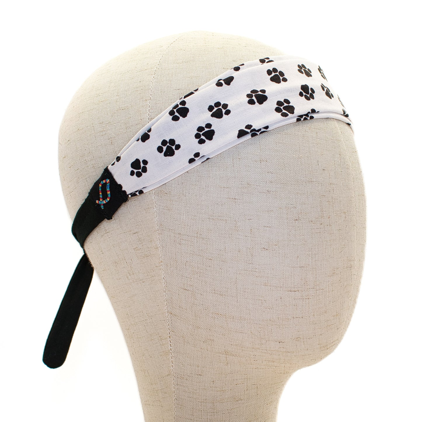 Black Dog Pawprints Headband