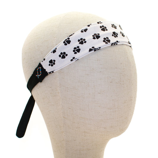 Black Dog Pawprints Headband
