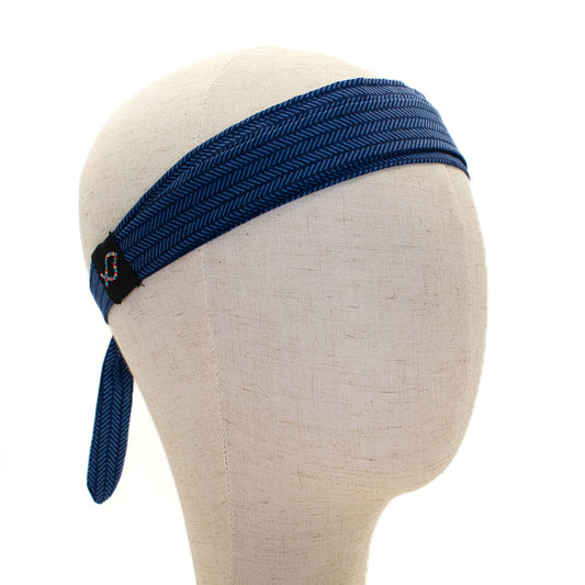Blue Chevron Headband