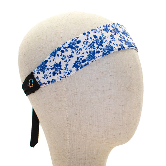 Blue and White Floral Headband