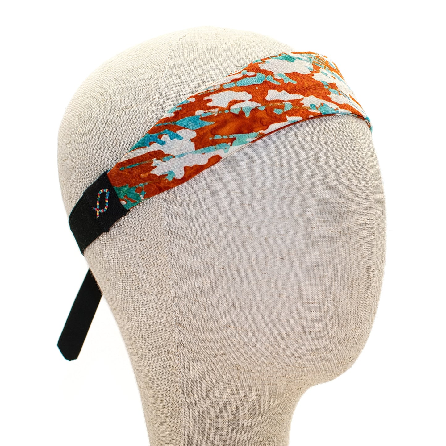 Orange and Teal Paint Headband