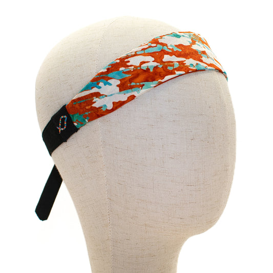 Orange and Teal Paint Headband